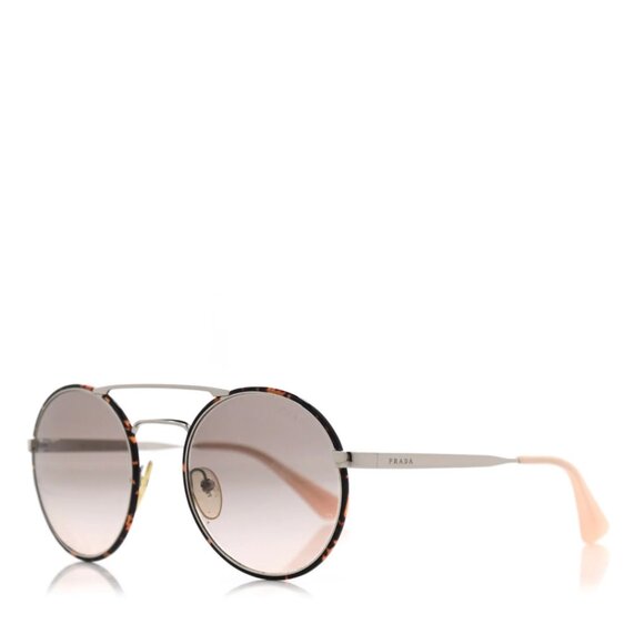 Prada Round Unisex Sunglasses (Tortoise/Silver/Pink) SPR 51S (2AU-4K0) - Picture 12 of 13